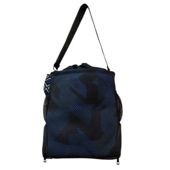 Go Dot Dash Black Blue Camo Bucket Tote Yoga Gym Travel Bag Cross Body Strap EUC - Picture 3 of 12
